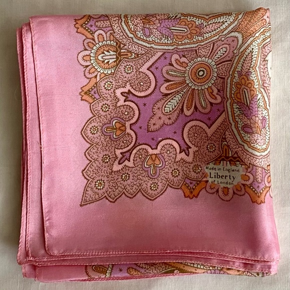 Liberty of London Accessories - Liberty of London Vintage Silk Pink Scarf